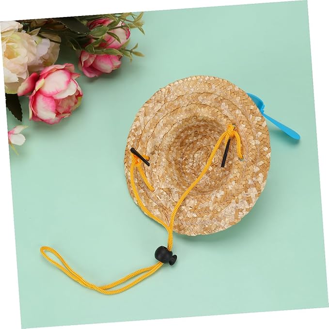 Alipis Pet Straw Hat with Airplane Rotor, Woven Knitted Straw Cap for Dogs, Funny Photo Prop and Party Accessory, Large Size for Pet Supplies