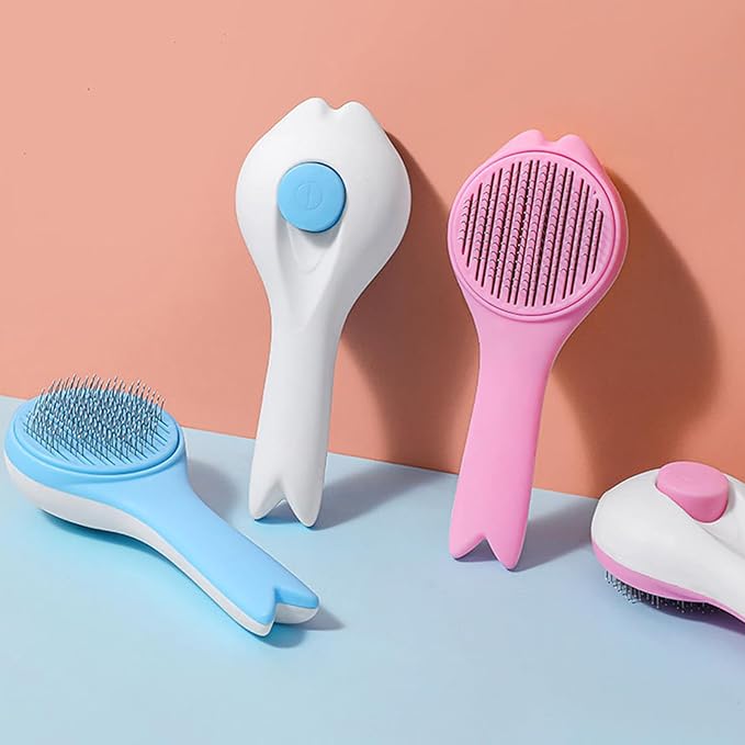 Pet Brush Slicker Combs Bent Steel Needle For Shedding & Grooming For Most Long/Short Hair Dogs Cats Pet Slicker Brush Soft Massage Grooming For Cats Double Coat Short