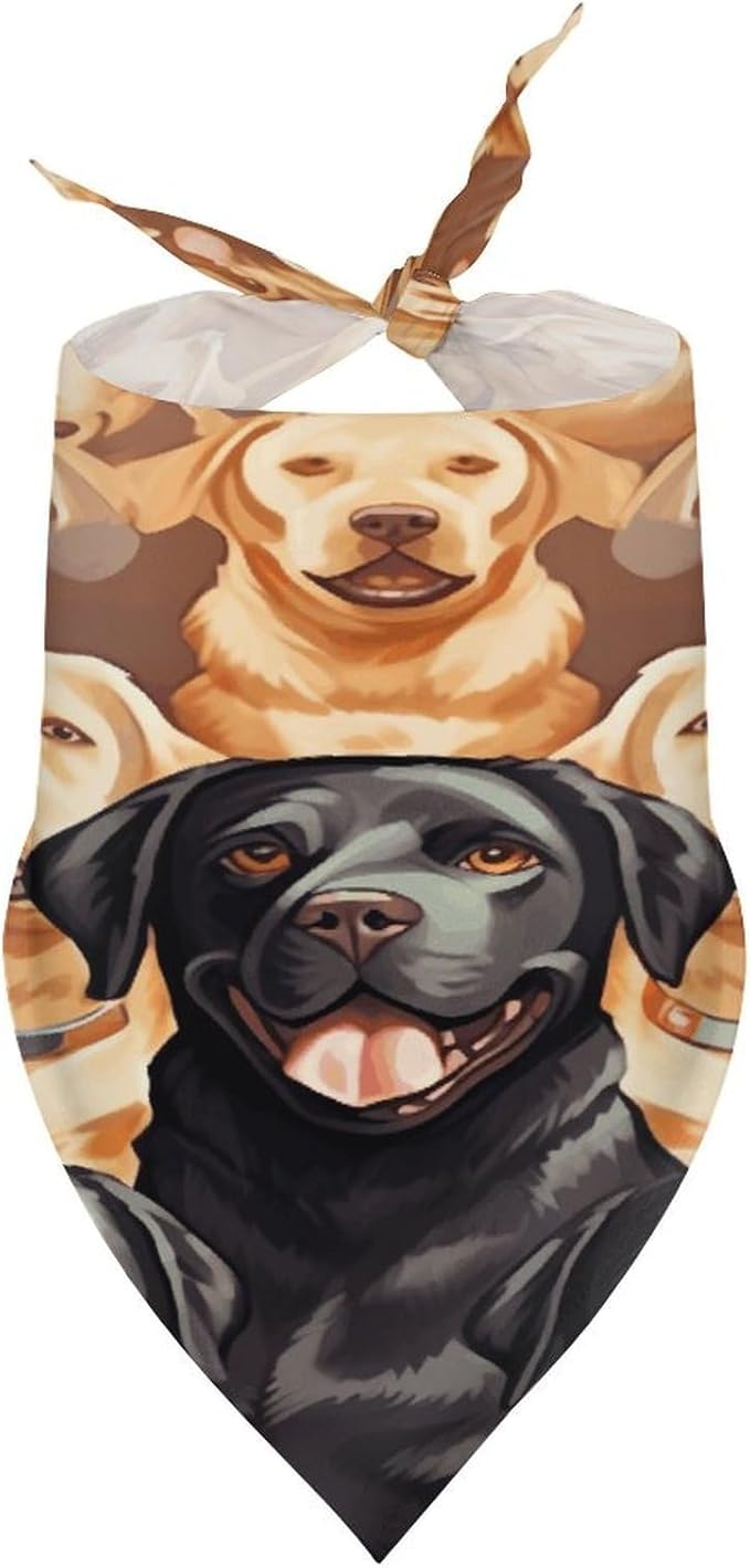 Dog Bandana Spring Pet Scarf Adjustable Triangle Labrador Retriever Dogs Printing Dog Bib Washable Polyester Puppy Bandana for Small Medium Large Dogs Cat Birthday Party Supplies