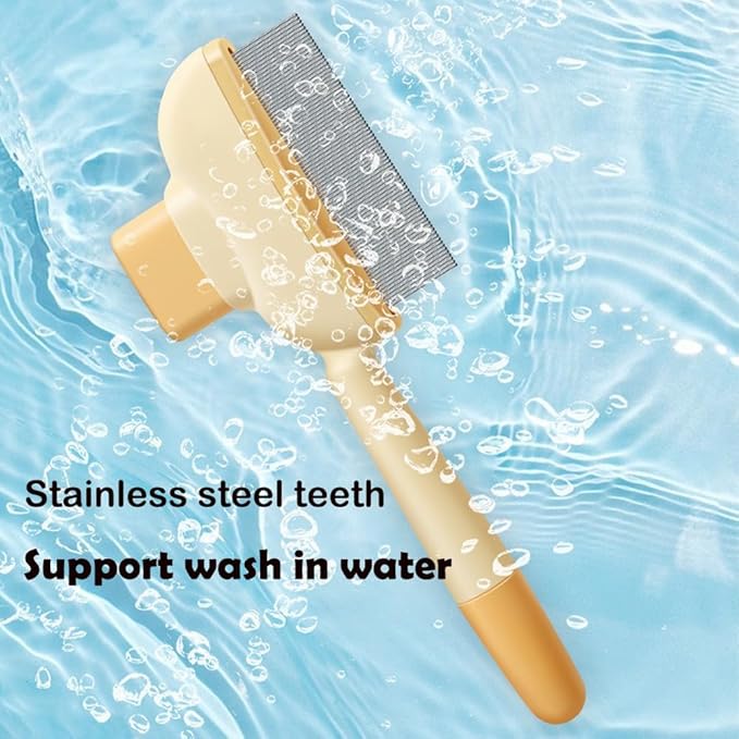 2pcs Cat Lice Comb Pet Hair Removal Tool Cat Brush For Indoor Cats, Self-Clean Pet Comb, Flea Comb Brush For Shedding