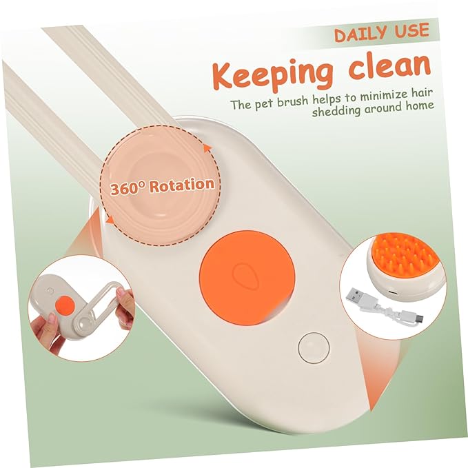Cat Grooming Brush with Spray Function Rotatable Handle Pet Shedding Tool for Long Haired Dogs Indoor Cats Compact Design for Effortless Grooming Sessions