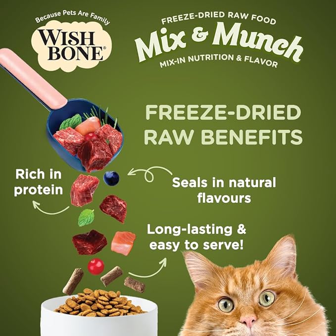 Wishbone Mix & Munch Raw Freeze-Dried Grain-Free Lamb, Goat and Chicken for Cats