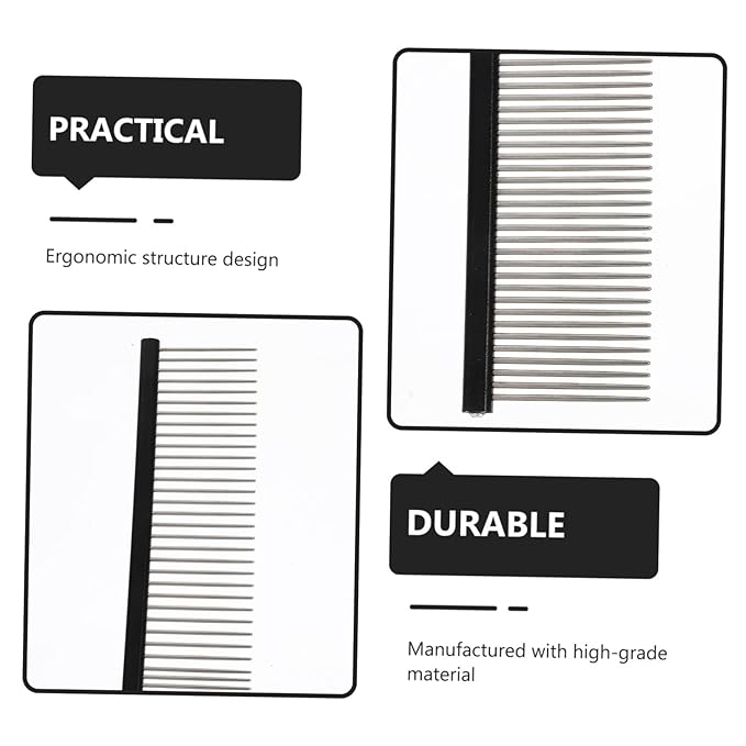 HEMOTON Portable PET Grooming Comb Lightweight Aluminum Dog and Cat Hair Brush Detangling Fur Comb for Dogs and Cats Convenient and Wear-Resistant PET Accessory