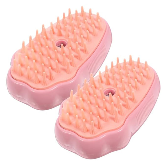 2Pcs Pet Bath Brush Steam Cat Grooming Tool for Dogs and Cats Self Cleaning Portable Massage Brush for Pet Owners with Multiple Furry Friends