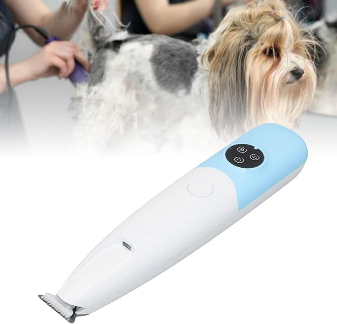 aqxreight Pet Trimmer Rechargeable Cordless Foot Hair Grooming for Cats Dogs with Brush USB Cable Shave and Can Safe a Pet TrimmerRechargeable TrimmerPet Foot ShaverPet ShaverCordless (Blue)