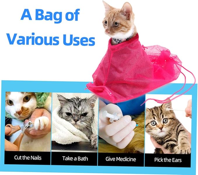 1pc Pet Fixed Bag Pet Bathing Bag Cat Grooming Safe Breathable Material for Cat Kitten