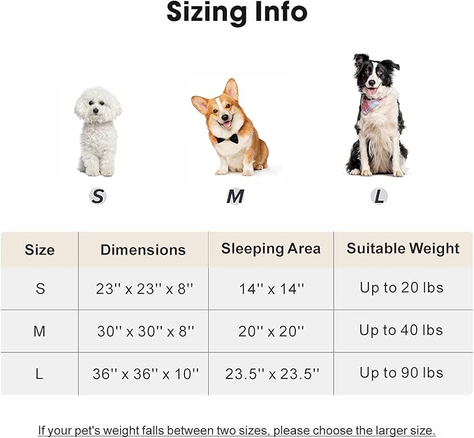 MIXJOY Dog Beds Large Sized Dogs, Washable Dogs Bed with Removable Cover, Cozy Donut Dog Ded Fluffy Plush Faux Fur Pet Bed with Anti-Slip Bottom, 36"x36"x10", Beige