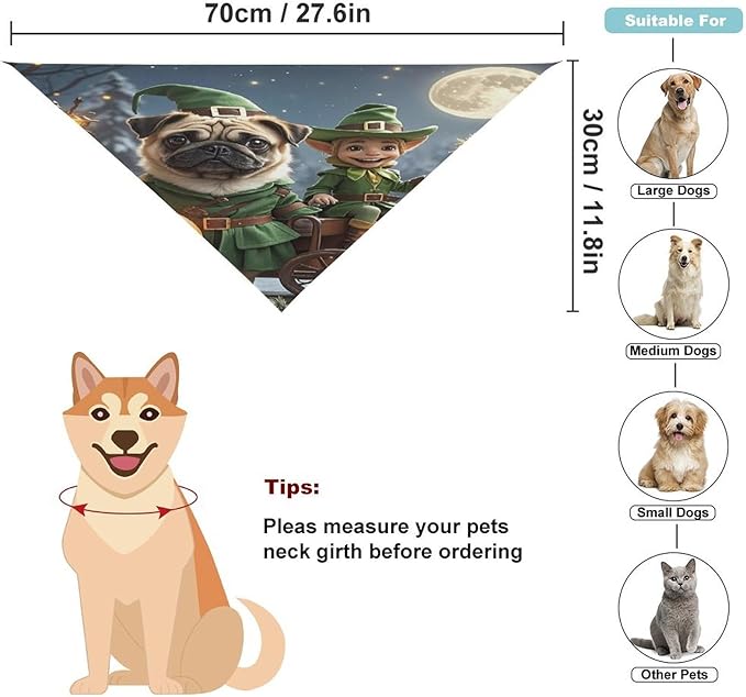 Dog Bandana Spring Pet Scarf Adjustable Triangle Dog Holding Pumpkin Lantern Printing Dog Bib Washable Polyester Puppy Bandana for Small Medium Large Dogs Cat Birthday Party Supplies