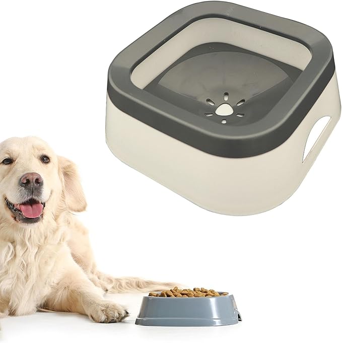 Dog Water Bowl Dispenser Water Feeder for Dogs Feeder Cat Dog Supplies Cat Bowls Water Dispenser for Pet Messy Drinkers Kitten, Gray