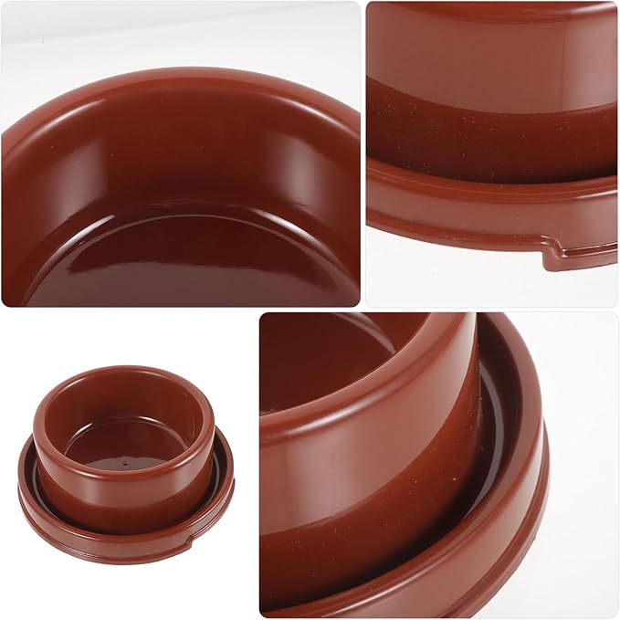 Toddmomy Colorful Round Pet Bowl, Pp Dog Food and Water Dish, Single Fixed Puppy Feeding Bowl for Small to Medium Dogs, Practical Pet Supply in Brown