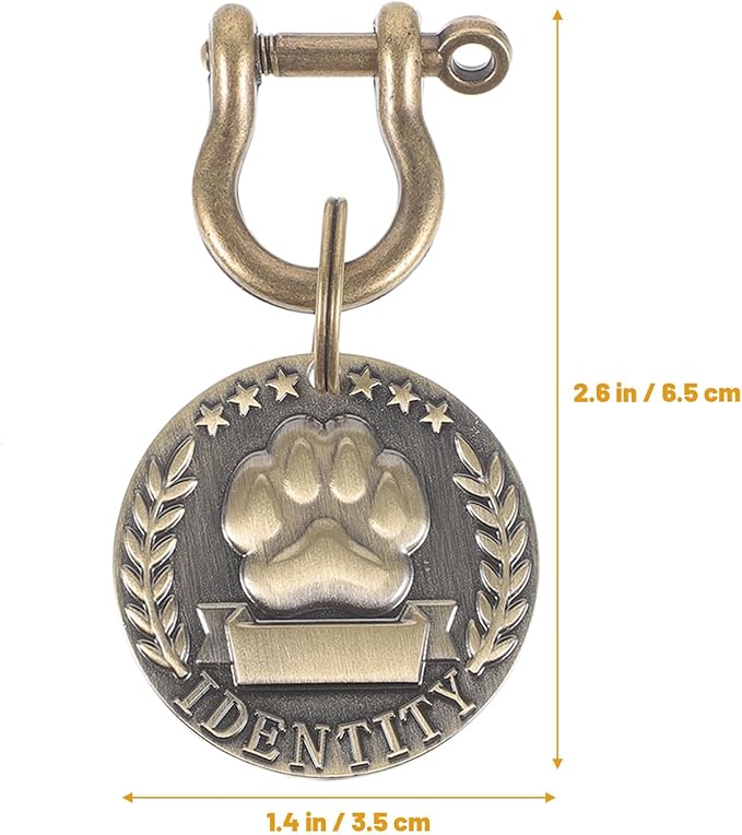 Pet Id Tag for Dogs and Cats, Round Engraved Anti-Lost Pendant, Sturdy Metal Name Tag, Backside, Suitable for Collars in Pet Supplies
