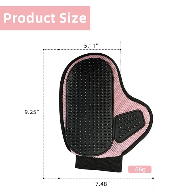 Pet Grooming Massage Glove for Cats Dogs,Remove Loose Fur Cleaning Massage Tool, Large Grooming Gloves for Long Hair or Thick Hair Dogs and Cats