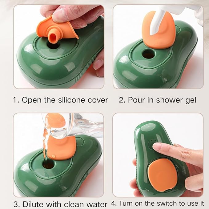Cat Steam Brush, 3 in 1 Cat Comb for Massage, Self Cleaning Cat Brush with Water, Rechargeable Silicone Dog Steam Brush, Cat Bath Brush Eliminates Flying and Tangled Hair Cat Grooming Comb (Green)