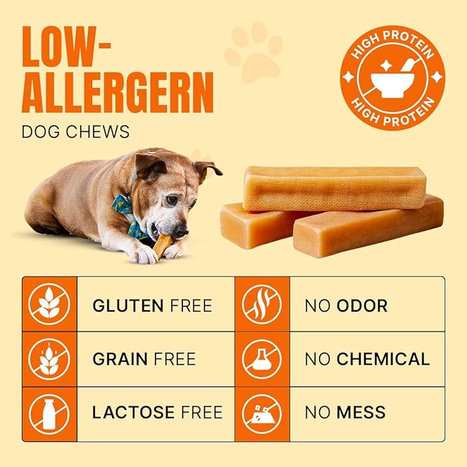 Tibetan Dog Chew Yak Cheese Sticks - Natural Treats for Extra Large Dogs, Long-Lasting, Easy Digest, Perfect for Aggressive Chewers, Grain and Gluten-Free, 9 Durable Chews