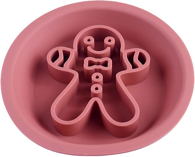 Dog Feeder, Cat Bowl With Slow Feeder - Cute Christmas Theme Dog Silicone Slow Feeder Bowl,Pet Feeding Supplies, Dog Dishes
