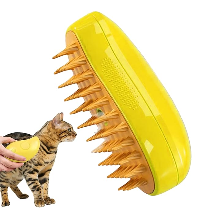 Cat Steamer Brush, Electric Cat Brush With Spray, Self Cleaning Steams Cat Brush, Multifunctional Dog Steamer Brush For Massage, 3 In 1 Cat Grooming Brush Pet Hair Removal Comb For Cat And Dog