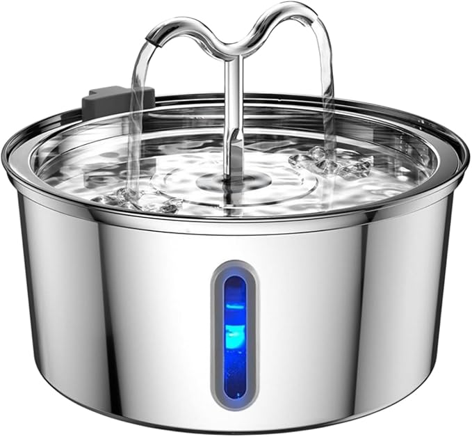 Selene The Doggy Fountain, Quiet Floor-Standing Pet Water Fountain, Automatic Dog Watering Dispenser Bowl Feeding & Watering Supplies (Round Wave Double Outlet (Long Window))