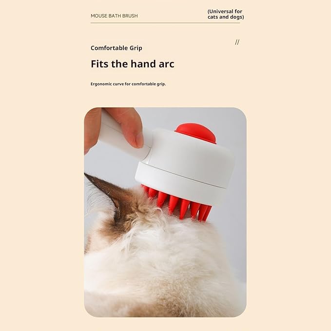 Dog Bath Brush | Cat Bathing Grooming Brush | Pet Spray Hair Removal Comb - for Dogs Cats Puppy Kitten Bath Shower Wash
