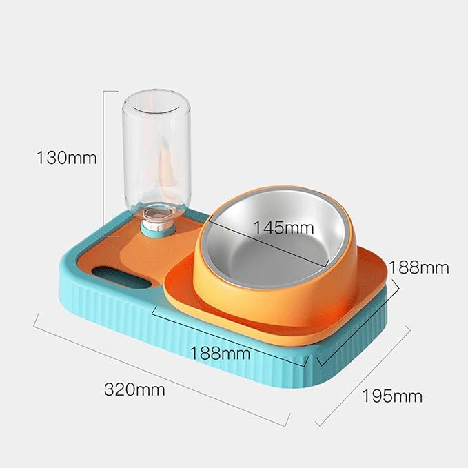 3 in 1 Dog Cat Bowls, Easy to Clean Slow Feeder Bowls, Stainless Steel Food Bowl, Portable Water Dispenser, Multifunctional Pet Feeding Supplies for Indoor Daily Use