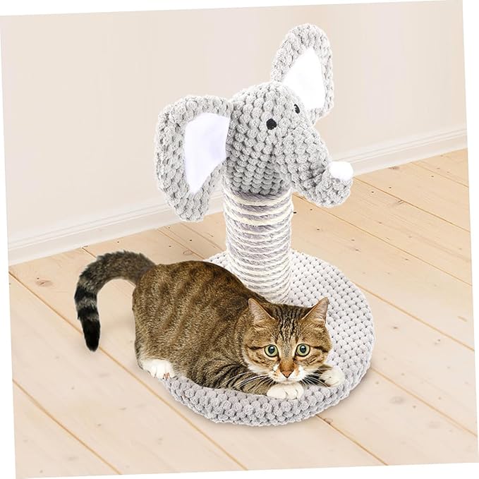 Alipis 2pcs Cat Scratching Posts Set with Natural Sisal Rope, Comfortable and Wear-Resistant Scratcher for Indoor Cats, Small Elephant and Zebra Design for Daily Kitten Use