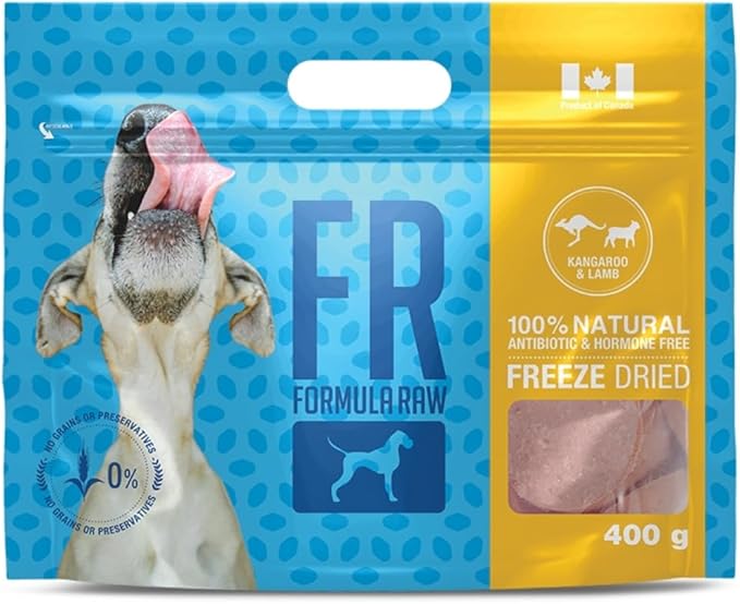 Freeze-Dried Raw Dog Food – High Protein, Grain-Free, No Fillers or Additives, Complete Meal or Mixer, for Healthy Digestion, Joints, and Coat (14 Ounce (Pack of 1), Kangaroo and Lamb)