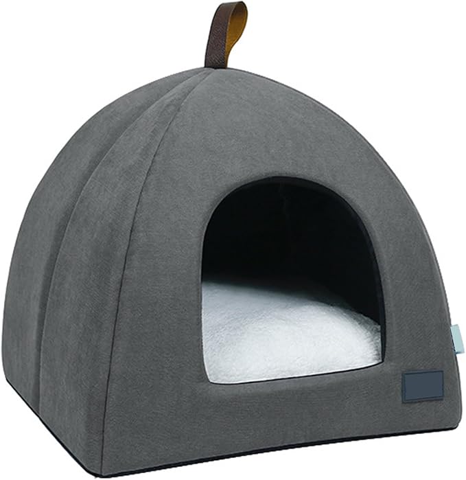 Zerone Pet Tent, Foldable Cat Bed Breathable Cat House Indoor Pet Tent Dog Bed with Mat (S)