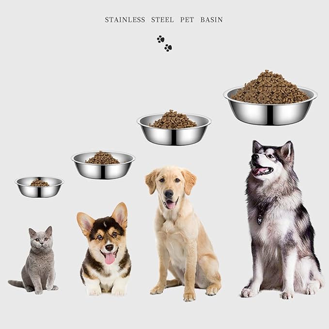 Stainless Steel Pet Dog Bowl Feeder Skidproof Anti-Slip Shape Bowls Food Accessories Pet Supplies Bowl Bowls Large Capacity