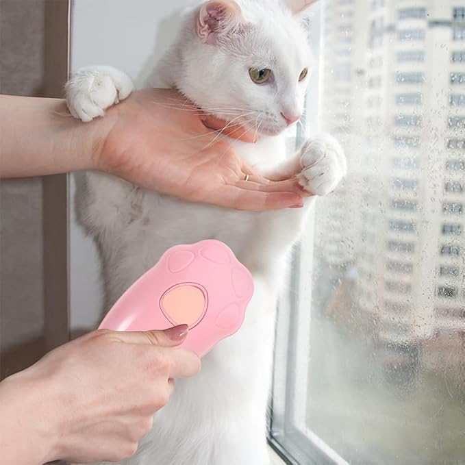 BESTonZON 2pcs Self-cleaning Cat Steamer Brush Multi-use Grooming Tool for Dogs and Cats Bath Brush Massage Bristles for Spa-like