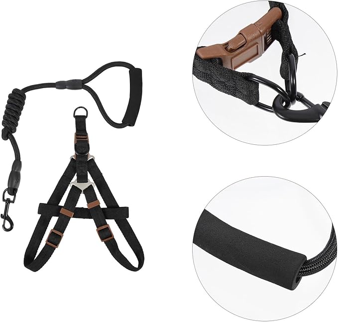 GANAZONO Dog Harness Leash Set with Nylon Leash 1.0x120cm Reflective Pet Walking Supplies for Outdoor Use Adjustable Puppy Vest for Small and Medium Dogs