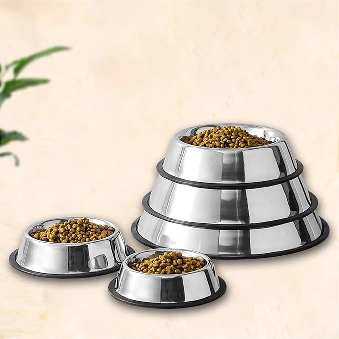 Stainless Steel Pet Dog Bowl Shape Pet Supplies Anti-Tipping Thickened Easy to Clean Non-Slip(175ml)