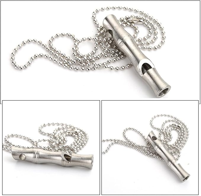Alasum Dog Training Whistle Silent Bark Control Stainless Steel with Hanging Chain Multipurpose Outdoor Camping Supply for Dogs and Pets