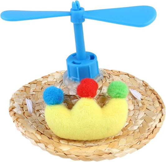 Pet Straw Hat Dragonfly Woven Sunshade Cap Summer Photo Prop for Dogs and Cats, Assorted Styles, Lightweight Breathable Pet Supplies