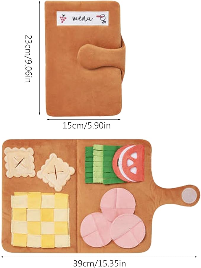 Dog Sniffing Food Puzzle Toy for Pet Plush Book Snuffle Soft Teething Cute Dog Entertainment Supply Accessory