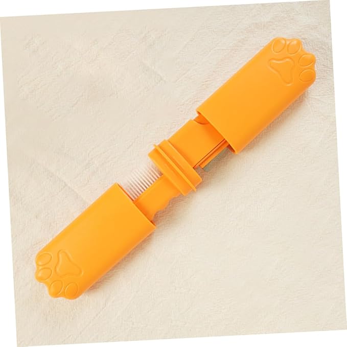 Cabilock Pet Comb for Cats and Dogs, Orange Fine-tooth Dematting Hair Removal Comb, Effective Shedding and Detangling Tool for Small and Medium Pets Grooming