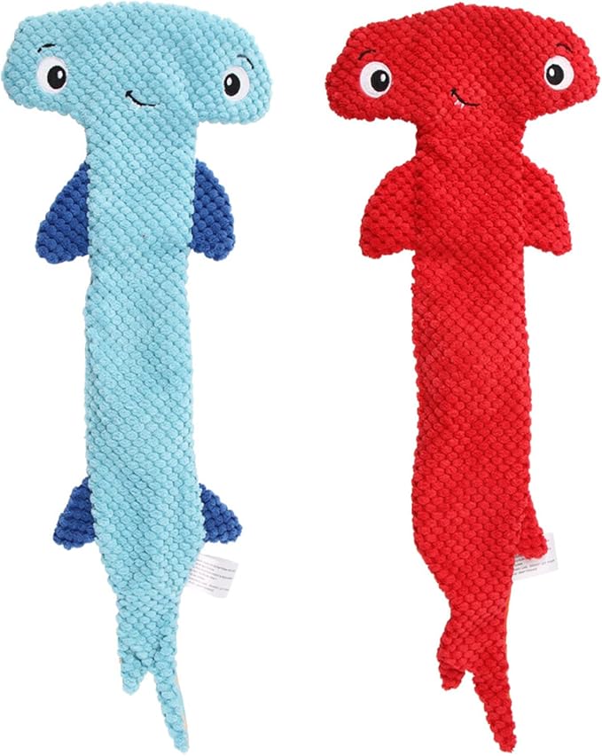 Squeaky Hammerhead-Shark Shape Doll Dog Chew Toy Soft Massage Supplies Pet Plush Animals Molar Pet Supplies for Large Aggressive Chewers Boredom for Aggressive Chewers Large Breed