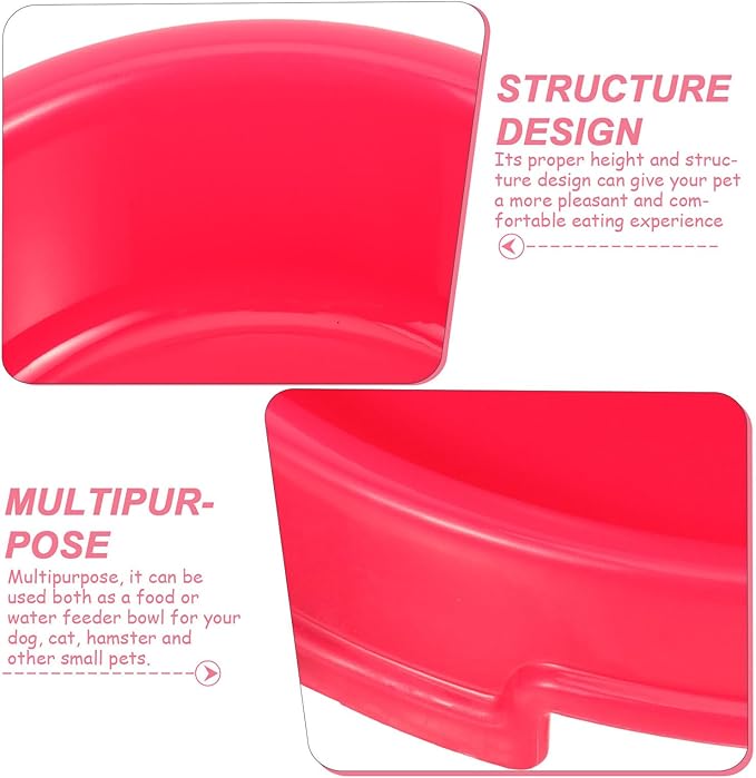 Colorful Round Pet Bowl for Puppy Feeding Area Red Pp Plastic Dog Food Feeder and Water Bowl for Small Dogs and Cats Sturdy Pet Supply for Home and Travel