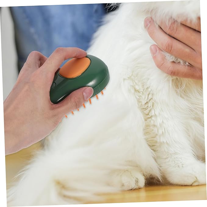 Toyvian Cat Steam Brush Electric Grooming Tool for Bathing Massaging Cleaning Gentle Spa Experience for Cats Avocado Spray Brush for Indoor Cats