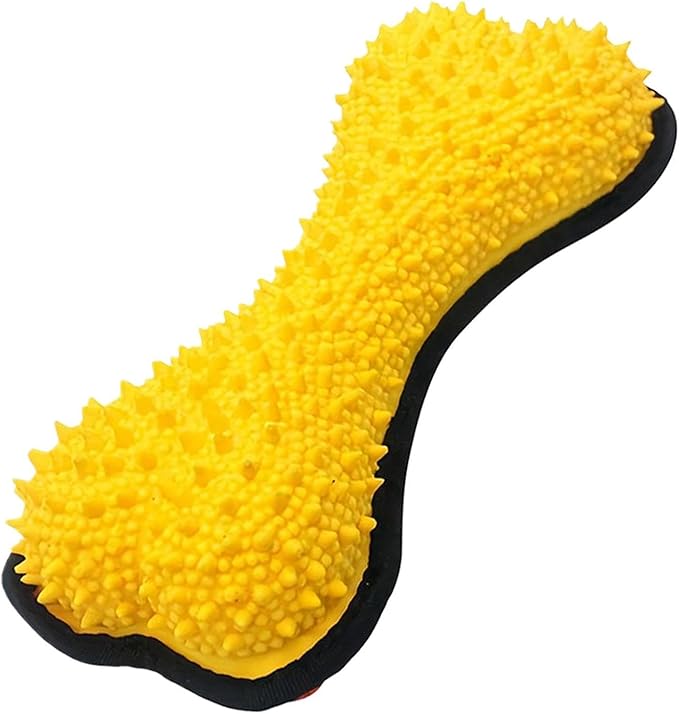 Dog Chew Bone - Dog Toys for Aggressive Chewers | Portable Design Squeaky Pet Supplies for Puppies Large Medium Small Breeds Indoor Outdoor Boredom Birthday Stocking Stuffer