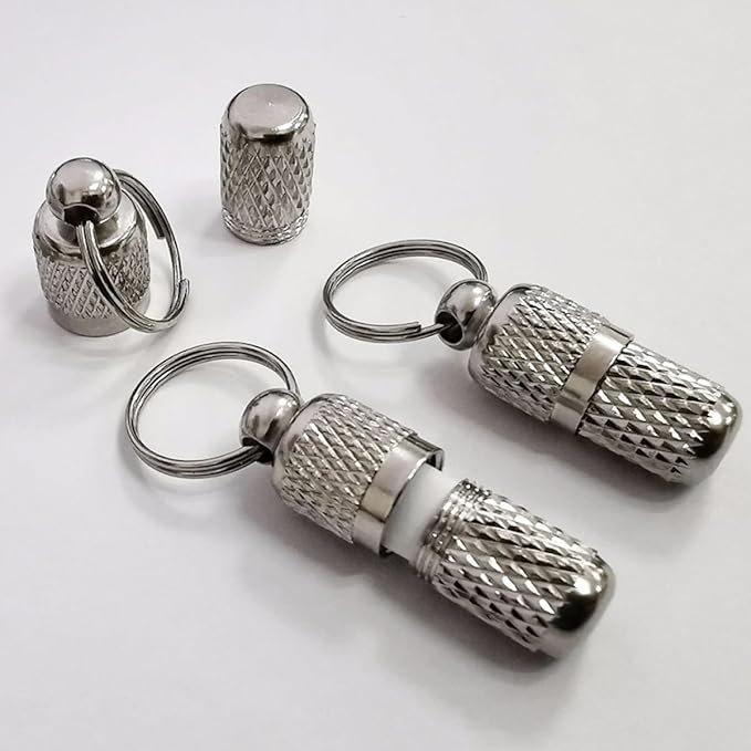 VOSAREA 6 Pcs Dog Id Tags Pet Anti-Lost Tube Collar Hanging Pendant Silver for Dog Collar Address Label Tags Pet Supplies