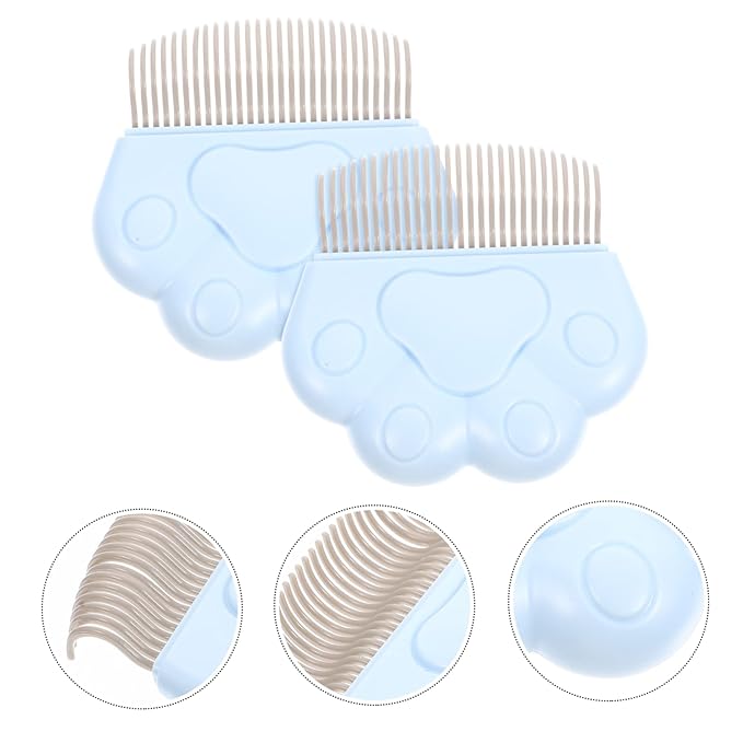 2pcs Cat Grooming Combs Deshedding Brush for Indoor Cats Pet Hair Remover Stainless Steel Bristle Pet Comb Accessories