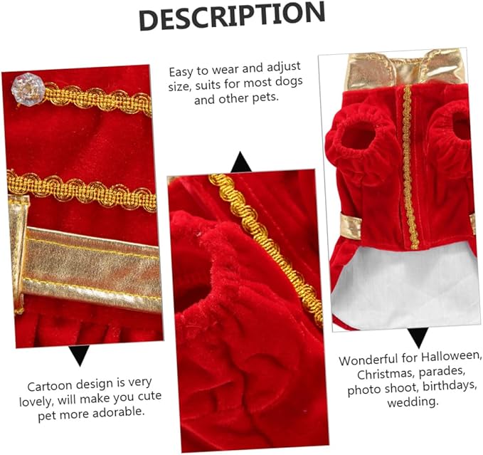 Alasum Pet Christmas Dog Costume Red Funny Halloween Creative Mini Dog Clothes L Holiday Pet Supply Apparel