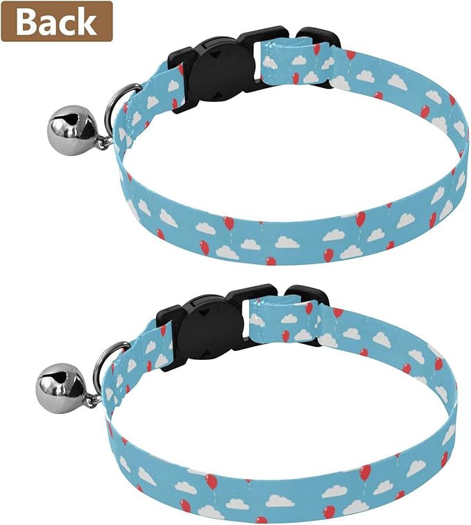 Dog Collar Balloons Clouds Pattern Dog Collars Puppy Collar Cat Pet Collar with Adjustable Buckle for Dogs Cats Pets Supplies 2 Pack