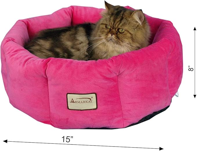Armarkat C03CZH Cozy Pet Bed 15-Inch Diameter, Pink