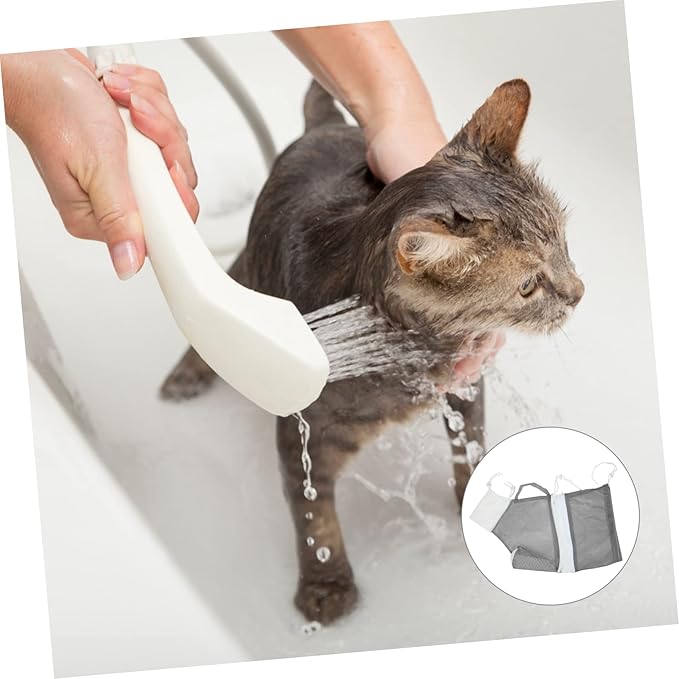 ERINGOGO Adjustable Cat Bathing Bag Breathable Cat Grooming Pouch for Washing Nail Clipping Cleaning for Kittens Pets Prevents Scratches Ensures Comfort