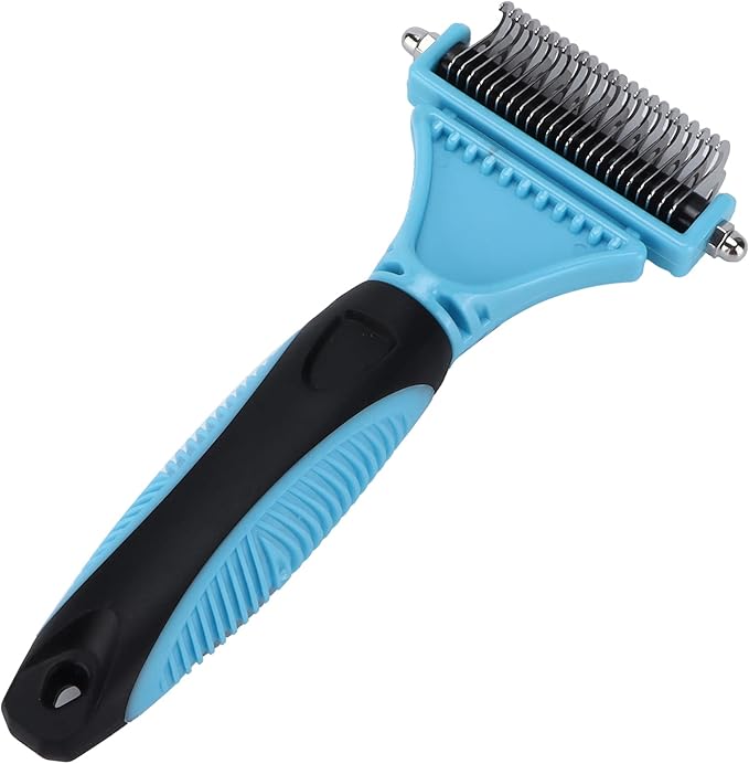 2 Sided Dematting Comb Pet Hair Removal Comb Safe Deshedding Brush for Catdog Grooming Supplies Stainless Steel 8.6x18x2.4cm