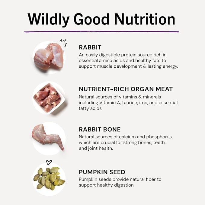 Stella & Chewy's Freeze-Dried Raw Cat Dinner Morsels - Premium Rabbit Recipe with 98% Responsibly-Sourced Meat & Organs - Natural Grain-Free Cat & Kitten Food - Made in USA - 8 oz