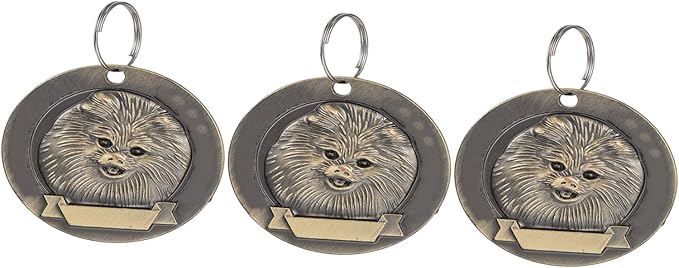 3pcs Vintage Bronze Dog Id Tags Retro Pet Pendent Decor for Pomeranian Dogs Pet Accessories Sturdy Engraved Collar Tags for Supplies