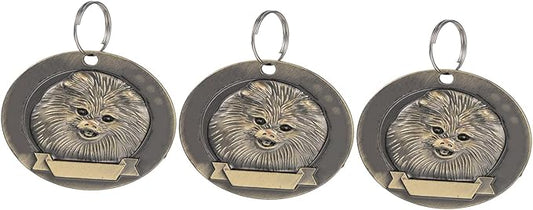 3pcs Vintage Bronze Dog Id Tags Retro Pet Pendent Decor for Pomeranian Dogs Pet Accessories Sturdy Engraved Collar Tags for Supplies