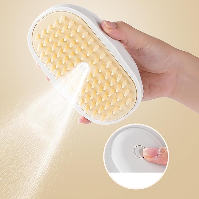 Pet Steamy Brush, Type C Rechargeable Pet Grooming Comb, Electric Massage Cat Dog Hair Care Tool, Portable Pets Cleaning Brush Accessory, for Small Medium Large Kitten Puppy Home Use