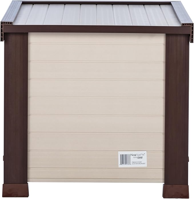 New Age Pet ECOFLEX Albany Outdoor Cat House, Weather‑Resistant, Dual Door Flaps, 21" W x 20" H